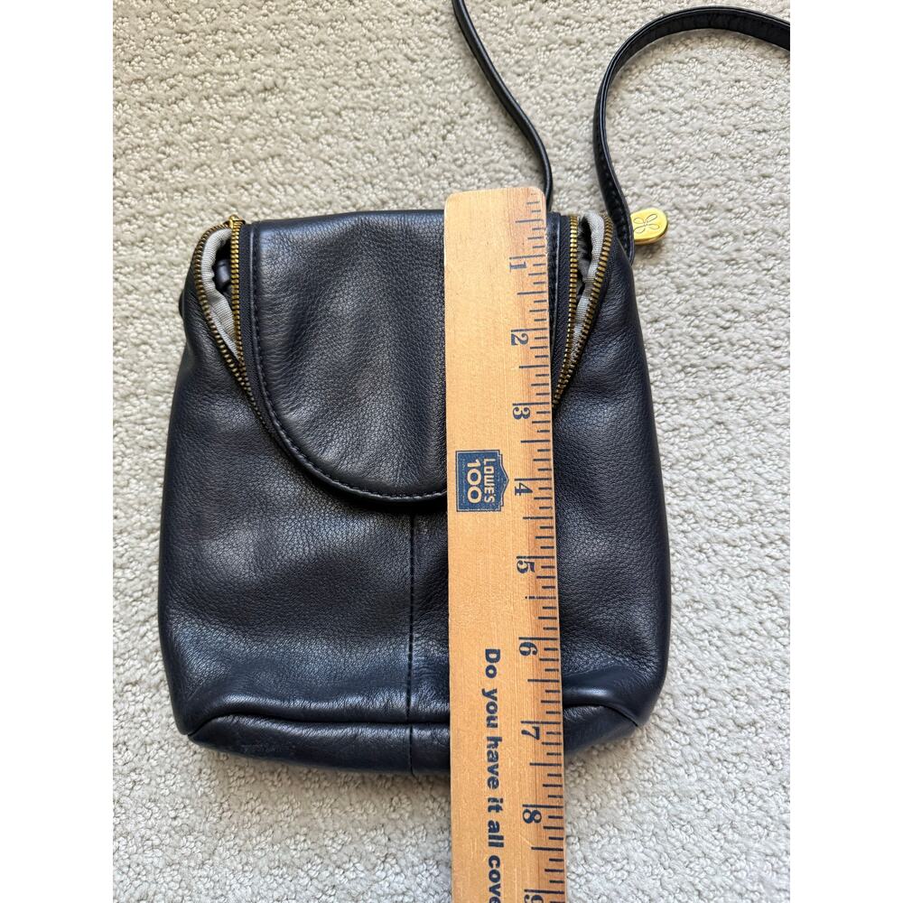 HOBO Black Leather Crossbody Bag Small Slouchy Minimalist Zip Purse City Chic - Picture 7 of 7